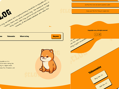 $clog memecoin website $clog crypto defi memecoin ui ui design user interface ux web3 ui webdesign website