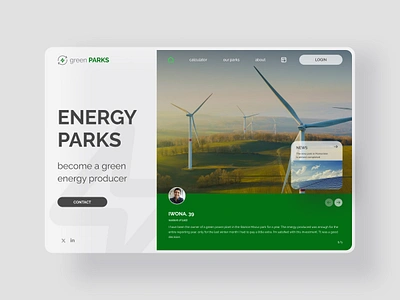 Renewable Energy landing page ☀️💨 eco ecological energy green energy landing page popular shot renewable energy solar power solarfarm sustainable turbine ui design user friendly website wind power windmill