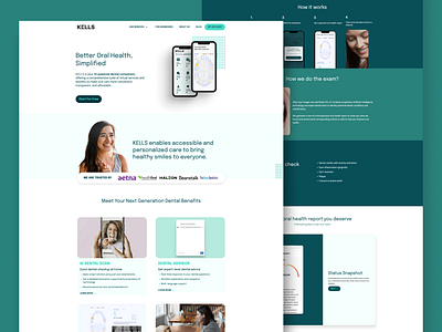 KELLS-Landing Page blue dental dentist landing page marketing page product design ui ux