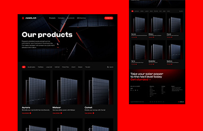 AESOLAR Panels website. Branding and web design. Catalog page 3d animation branding catalog page design ecommerce energy germany manufacturer landing landing page logo our products power products shop solar energy solar panel store ui web