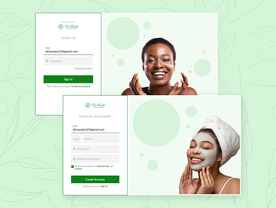 Login & Sign Up Page - El Brillo create account login minimal sign in split screen ui ui design web design website