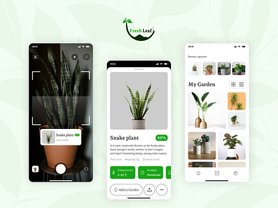 Fresh Leaf - Indoor Plant Shopping App branding design figma graphic design illustration logo ui ux vector website