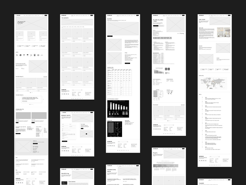 UX design wireframe for AE Solar Panels Alternative Energy ae solar branding ecommerce efficient solar panel energy industry germany germany manufacturer high quality solar panels mockups products shop solar panel store template ui ux ux design web website wireframes