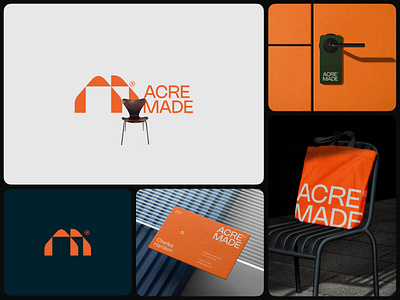 Acre Made Branding Identity design branding branding identity branding identity design chairs furniture furniture branding identity furniture logo handmade interior design lettering logo logo logo mark logo mockup premium furniture sofa tables visual visual identity wood wooden