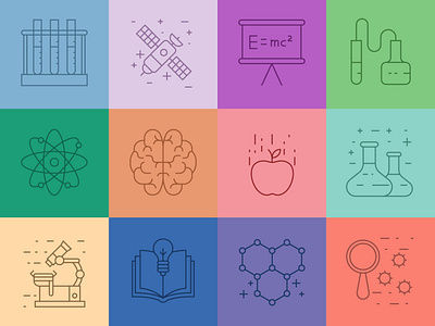 Colored Science Icons icon icon design icons icons set science science icon science vector vector vector icon