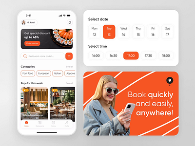 Restaurants Table Reservation | Mobile App ai images animation booking table chef date and time food and drink food app foodie foodrestaurant home page meals mobile app motion graphics ordering resarvation restaurant app user flow ux ui