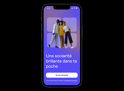 Visco - School App prototype 3d app application branding french homework mobile prototype purple school study ui ux wireframe yellow