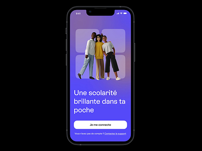 Visco - School App prototype 3d app application branding french homework mobile prototype purple school study ui ux wireframe yellow