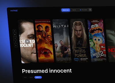 Kinoz - Online Streaming Platform design film movie movie streaming online player series tv shows ui ux website