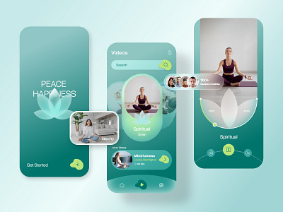 Meditation Mobile App Design app design calm design design fitness health and wellness health design meditation meditation app mindfulness design minimal design mobile app design mobile app ui sleep app uiux design user experience wellness app