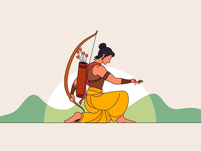 Ekalavya ancientindia characterillustration digitalart ekalavya epicstories flat illustration graphic design illustration indianmythology mahabharata minimalistart mythologyart poster sacrifice vector