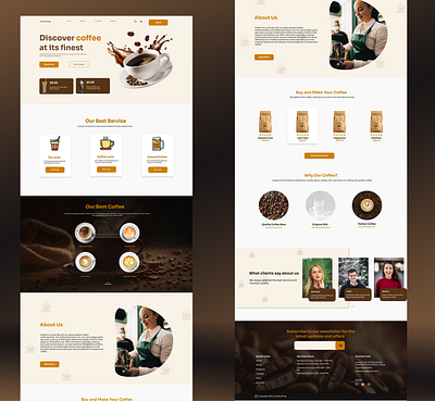 Coffee Shop Landing Page UI figma product design ui uidesign