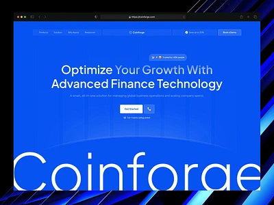 Coinforge - Saas landing page for finance animation clean component dipa inhouse finance landing page minimal saas ui web design