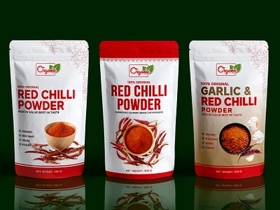 Spices Pouch Packaging Design garlic package design package design packaging packaging design pouch design pouch packaging design product design product label red chilli pouch design spice packet design