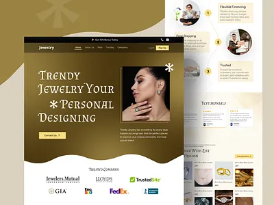 Jewellery design landing page. branding design graphic design logo typography ui ui ux ux