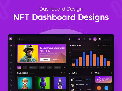 NFT Dashboard Design branding design illustration nft ui ui designer ui desinger ux web