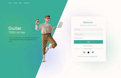 Guilar - Todo List Applicationn📒 android app dark desktop form graphic design green ios light list login login ui pastle register responsive design signin signup todo ui ux vector