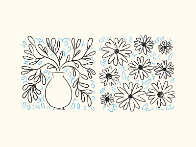 Doodle Flowers design doodles floral flowers garden hand drawn houseplant illustration line art outline procreate procreate art sketch square