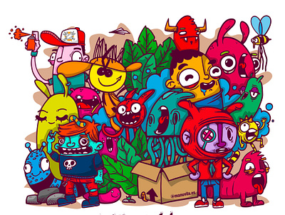 Monsters characters animals cartoon characters colorful colors creative doodle illustration monster playful