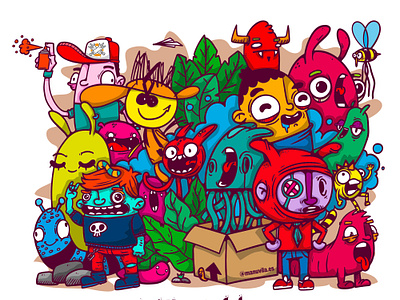 Monsters characters animals cartoon characters colorful colors creative doodle illustration monster playful