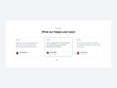 Tailwind Testimonial Slider with dots client feedback client testimonials customer reviews minimal design testimonial section ui design user feedback ux design