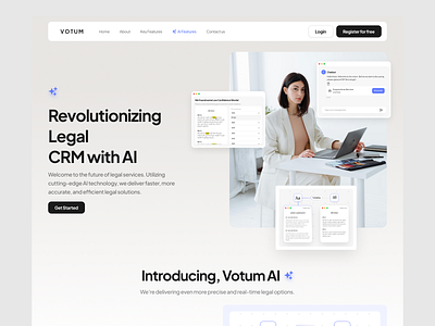 Votum - AI for Legal Landing Page clean design legal uidesign web design website design