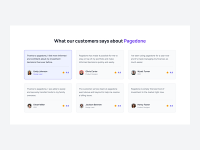 Review cards with column grid client feedback client testimonials customer reviews flat design testimonial section user feedback web design