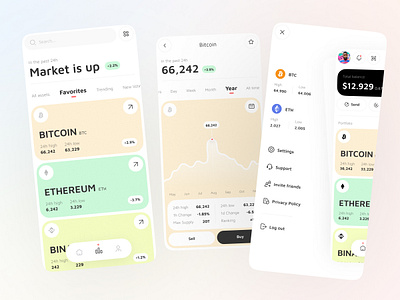 Crypto app design app application crypto design ui ux