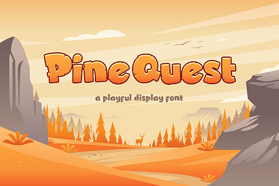 Pine Quest - Playful Bold Display Font bold font book title branding cartoon font display font fancy font game app ui gaming font kids font logotype quirky font typeface uiux