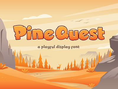 Pine Quest - Playful Bold Display Font bold font book title branding cartoon font display font fancy font game app ui gaming font kids font logotype quirky font typeface uiux