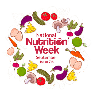 NATIONAL NUTRITION WEEK: 1ST TO 7TH SEPTEMBER 1 to 7 september adobe illustrator docter fruits graphic design illness illustration milk national national nutrition week nutritionus recovery september vector vegetables