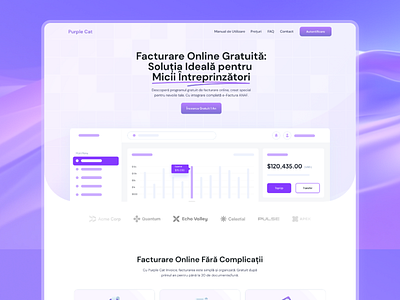 PurpleCat - SaaS Invoice Landing Page accounting b2b invoice landing page purplecat saas software