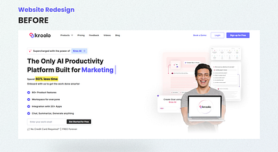 KROO Website Redesign ai website header design hero section hero section design hero section redesign ui design website redesign