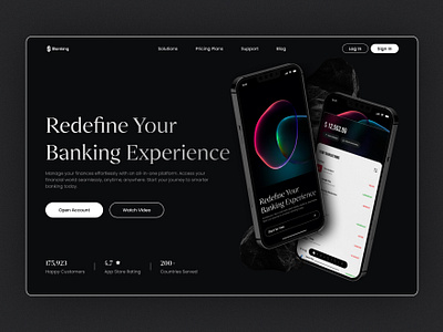 FinTech Website Design animations bank bank landing page banking banking landing page design figma figma designs fintech fintech landing page hero section landing landing page page saas ui web page website website design