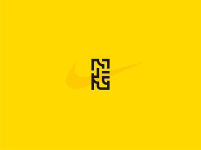 Nike lettering nike sport swoosh typo vyaz yellow