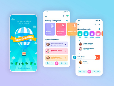 Reminalius - Mobile App Reminding About Holidays app mobile design ui ux web design