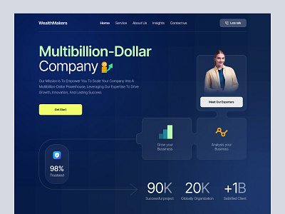 WealthMakers - Investment Website bank banking clean design financial fintech website interface investment investment website landing page modern money product service startup ui ux web