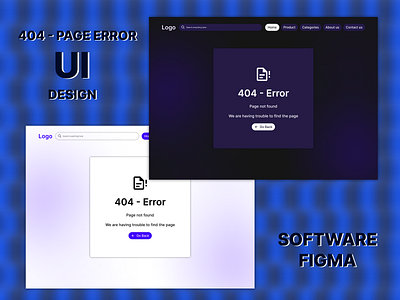 404 - page error UI design 404 page error adobe photoshop branding canva error page figma graphic design interface design landing page page dark mode page light mode ui design ui ux ux design web design website page