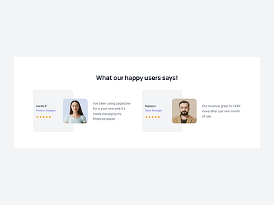 Horizontal cards block client feedback client testimonials customer reviews testimonial section ui design user feedback ux design