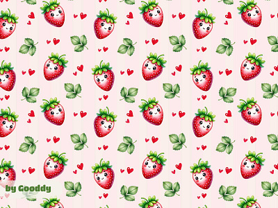 🍓 Strawberry Exclusive Seamless Pattern art branding design design logo digital art graphic design illustration logo pattern procreate ui