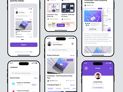 Creative Portfolio Mobile App UI Kit agency app design behance business creative creative portfolio cv freelancer job mobile app mobile app design personal branding personal portfolio portfolio portfolio app resume ui design ui kit ui8 webflow