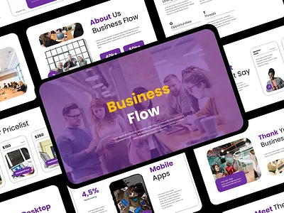 Business Flow - Finance Presentation deck design graphic design illustration pitch pitch deck powerpoint presentation template