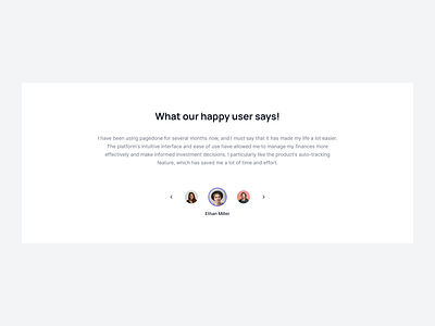 Slider with user comments and avatars client feedback client testimonials customer reviews minimal design testimonial section user feedback user interface
