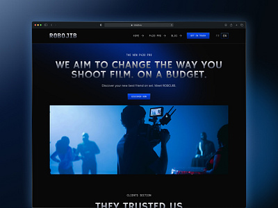 Robojib - Hero section - Film shooting : Landing Page hero section landing page uidesign web webdesign