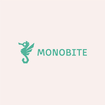 Monobite Studio Logo branding graphic design letterpress studio logo seahorse