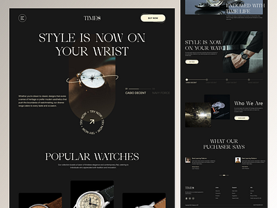 Timeless Design Meets Modern Innovation business design ecommerce homepage landing page lux luxury online shopping product style ui ux watch watches website