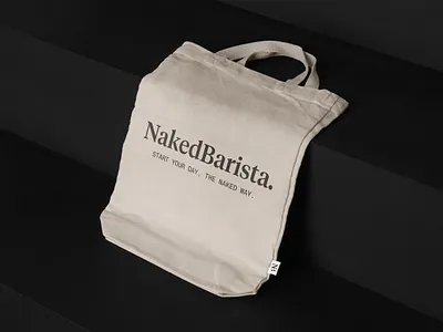 NakedBarista Tote Bag bag brand design brand identity branding design graphic design identity logo merch tote tote bag visual identity