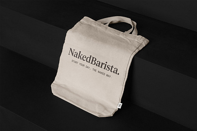 NakedBarista Tote Bag bag brand design brand identity branding design graphic design identity logo merch tote tote bag visual identity