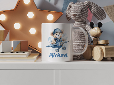 Kids Ceramic Mug Mockup cap ceramic kid mockup mug toys