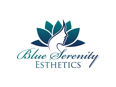 Spa and Esthetics Logo beauty spa logo blue gradient logo branding custom wellness logo elegant script logo esthetics logo design graphic design logo lotus flower logo minimalist beauty logo spa and esthetics logo tranquil logo design wellness branding